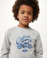 crewneck произведение на изкуството пуловер меле сиво момчета X4BJ4929 Mexx - Image 5
