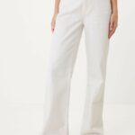 дънки с висока талия kim off white бежово Жени X4BJ460 Mexx