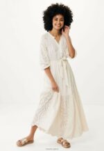макси рокля broidery off white бежово Жени X4BJ422 Mexx