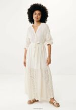 макси рокля broidery off white бежово Жени X4BJ422 Mexx - Image 4