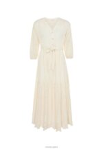 макси рокля broidery off white бежово Жени X4BJ422 Mexx - Image 6