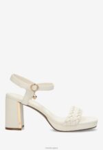 сандали с ток lewy off white бежово Жени X4BJ4327 Mexx