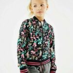 щампован бомбардировач с цип във флота син момичета X4BJ4786 Mexx